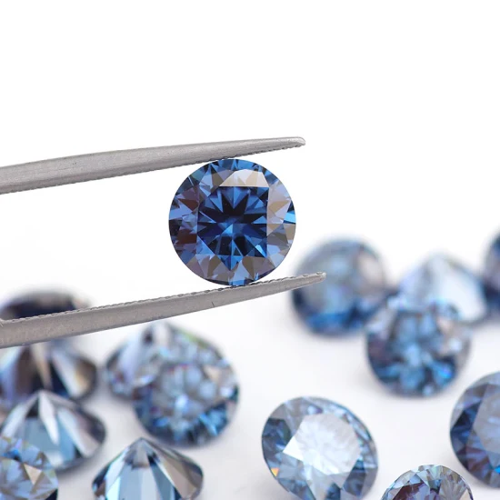 Tester per diamanti con superamento del 100% Colore blu Moissanite taglio principessa sfusa nella realizzazione di anelli